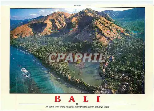 Moderne Karte Bali An aerial view ot the Peaceful Plm Fringed Logoon at Candi Dasa