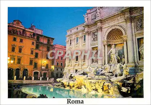 Moderne Karte Roma Fontana di Trevi (Notturno)