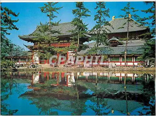 Moderne Karte The Kagami Pond and The Hall for the Greatt Image of Todaiji Temple Japon Japan