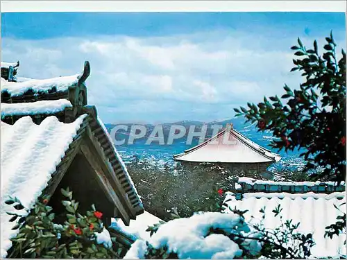 Cartes postales moderne Snow viewof the Hall for the Great Image of Buddha Todaiji Temple Japon Japan