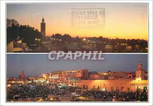 Cartes postales moderne Marrakech Place Jemaa et Fna et la Koutoubia