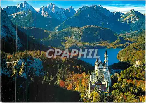 Moderne Karte Konigsschloss Neuschwanstein Bayern Royal Castle Neuschwanstein