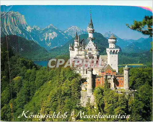 Moderne Karte Konigsschloss Neuschwanstein Bayern Royal Castle Neuschwanstein