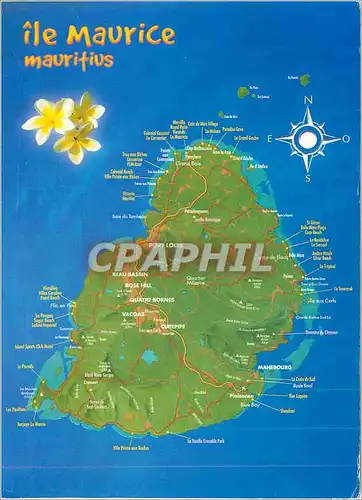 Cartes postales moderne Ile Maurice Mauritius Carte de l'Ile Maurice