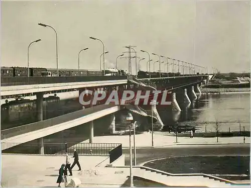 Cartes postales moderne Warszawa Most Gdanski Train