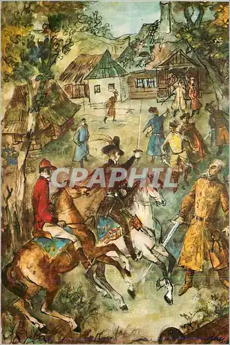 Cartes postales moderne Biuro Wydawnicze Ruch Warszawa 1971 Ilustrowal Jan Marcin Stancer Escrime Fencing