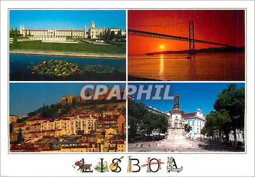 Cartes postales moderne Lisboa Mosteiro dos Jeronimos entardecer na Ponte