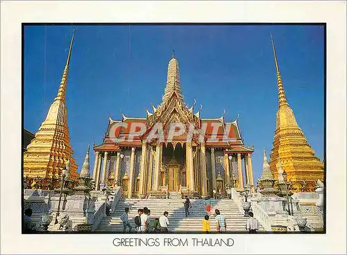 Moderne Karte Greetings from Thailand Wat Phra Sri Ratana Sasadaram Bangkok