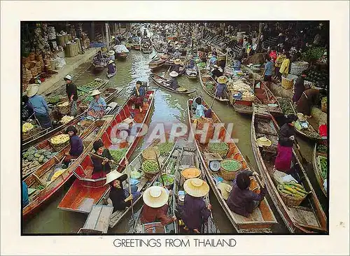 Cartes postales moderne Greetings from Thailand Floating Market at Dannernsaduak Rajburi Bateaux