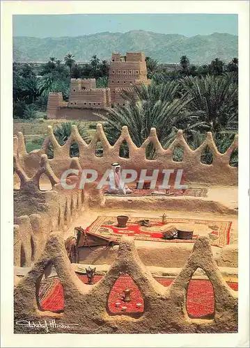Cartes postales moderne Kingdom of Saudi Arabia Upper terface of a Traditional day House (Najran Region)
