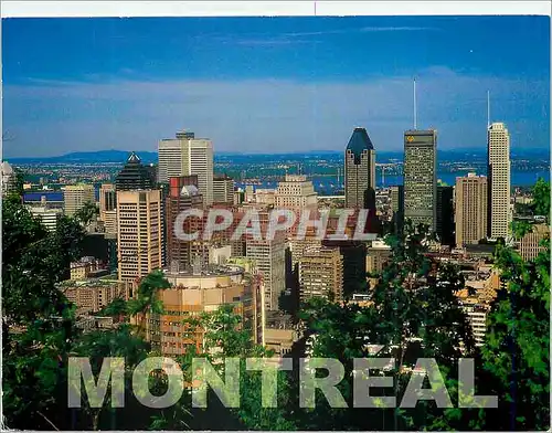 Moderne Karte Montreal Canada Vue du Centre Ville  a Partir du Park du Mont Royal