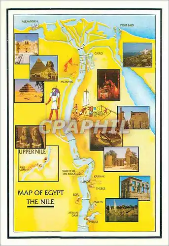 Cartes postales moderne Map of Egypt The Nile