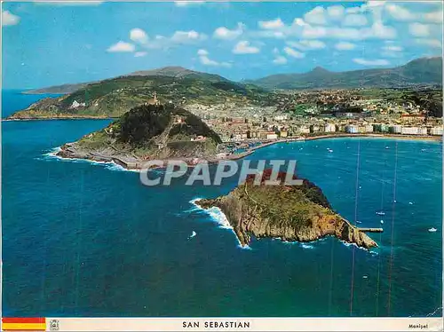 Moderne Karte San Sebastian Vue Partiale du Igueldo