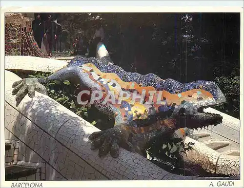 Moderne Karte Barcelona A Gaudi Parc Guel Crocodile