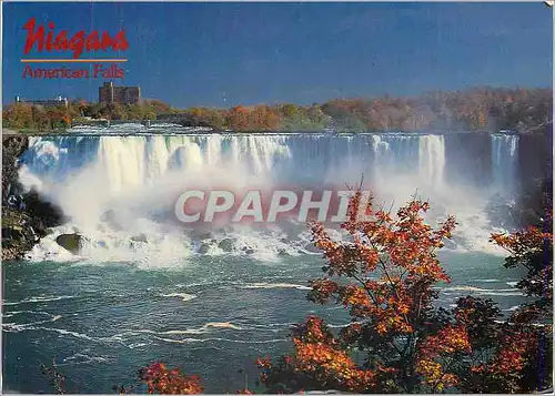 Moderne Karte Niagara American Falls Perspective d'un jour d'automne ensoleille des Chutes Americaines telles