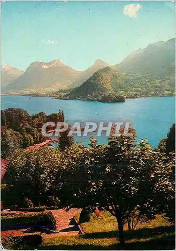 Moderne Karte Lac d'Annecy Vue sur Talloires et Duingt