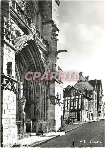 Moderne Karte Moret sur Loing (S et M) Le Portail du XVe Siecle de l'Eglise Notre Dame avec les Statues de la