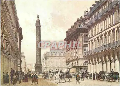 Moderne Karte Paris du Temps Jadis la Place Vendome et la Rue de Castiglione