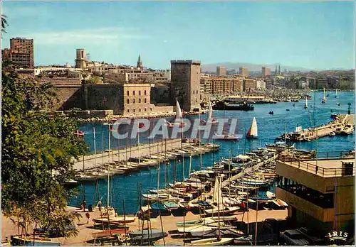 Moderne Karte Marseille (B du R) Reflets de Provence Le Vieux Port vu du Pharo Bateaux