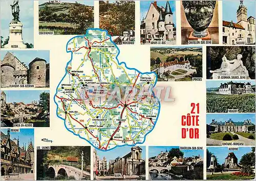 Moderne Karte Cote d'Or Superficie 878 700 Hectares Population 387869 hab Prefecture Dijon Sous Prefecture Bea