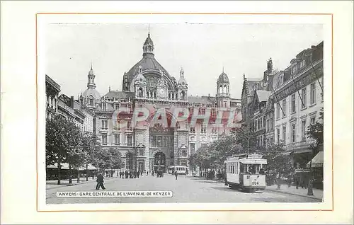 Ansichtskarte AK Anvers Gare Centrale de l'Avenue de Keyzer Anvers Fontaine Brabo Tramway