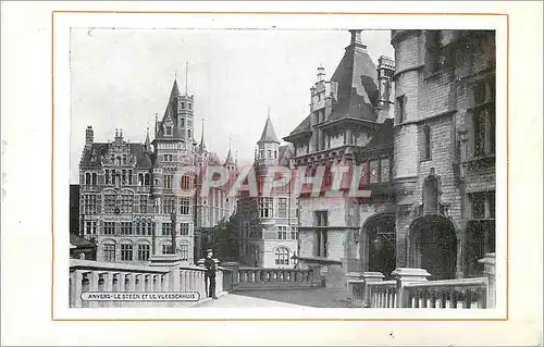 Cartes postales Anvers le Steen et le Vleeschhuis Anvers Place Verte