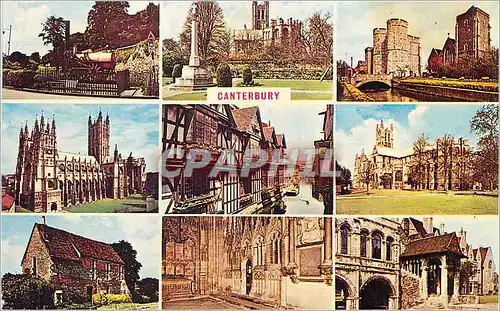Cartes postales moderne Greetings from Canterbury the Invicta Engine Canterbury Cathedral Gret Friars the Weavers the Ma
