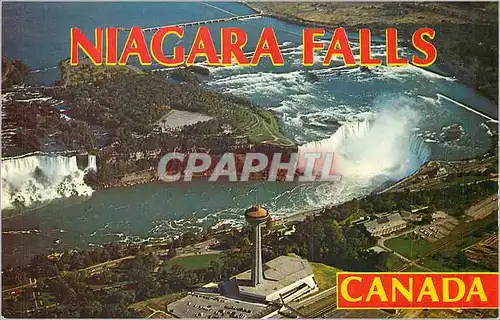 Moderne Karte Niagara Falls Ontario Canada an Aerial View Showing the American and Canadian Horseshoe Falls