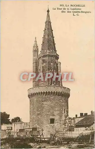 Cartes postales La Rochelle la Tour de la Lanterne dite des Quatre Sergents Bateaux