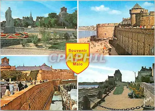 Cartes postales moderne Saint Malo (Ille et Vilaine) la Bretagne Couleurs et Lumiere de France la Statue de Chateaubrian