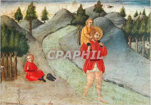 Cartes postales moderne Siena Pinacoteca Nazionale Sano di Pietro (Siena 1406 Siena 1481) S Cristaforo