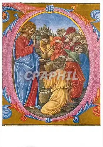 Cartes postales moderne Liberale Da Verona la Multiplication des Pains Librairie Piccolomini dans le Dome de Sienne