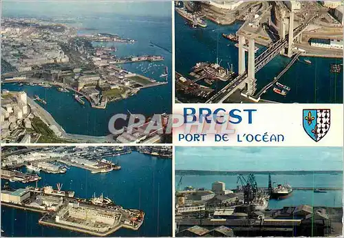 Moderne Karte Brest Port de l'Ocean la Bretagne en Couleurs le Port de Commerce l'Entree de la Penfeld et le p