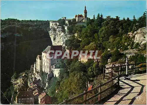 Ansichtskarte AK Rocamadour (Lot) Site de France vue Panoramique prise de la Route du Chateau