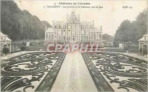 Cartes postales Balleroy Chateaux du Calvados les Jardins et le Chateau vus de Face