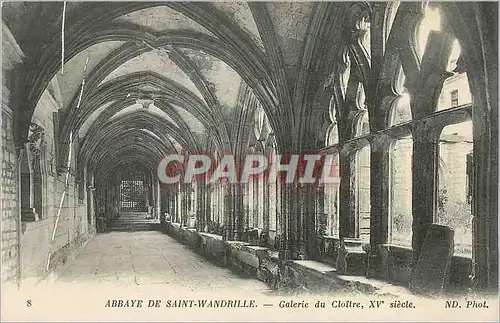 Ansichtskarte AK Abbaye de Saint Wandrille Galerie du Cloitre XVe siecle