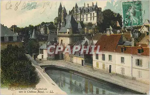 Cartes postales Loches vue Generale vers le Chateau Royal