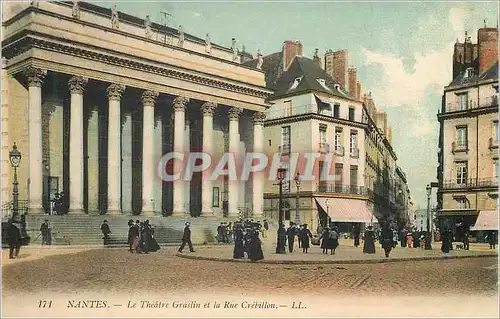 Cartes postales Nantes le Theatre Graslin et la Rue Crebillon