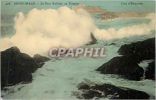 Cartes postales Saint Malo le Fort National en Tempete Cote d'Emeraude