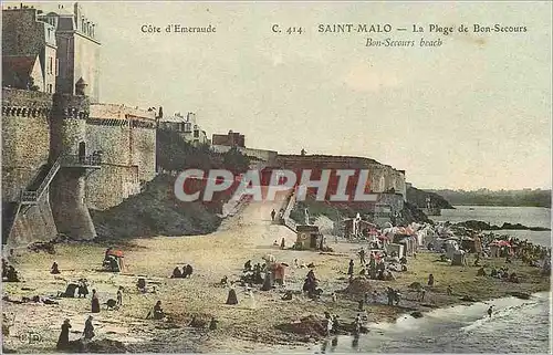 Cartes postales Saint Malo la Plage de Bon Secours Cote d'Emeraude