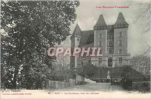 Cartes postales Pau le Chateau vue de l'Ouest les Basses Pyrenees