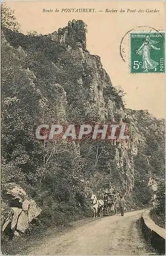 Cartes postales Route de Pontaubert Rocher du Pont des Gardes Attelage