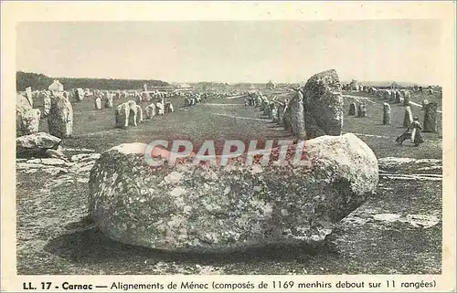 Ansichtskarte AK Carnac Alignements de Menec (Composes de 1169 Menhirs debout sur 11 Rangees