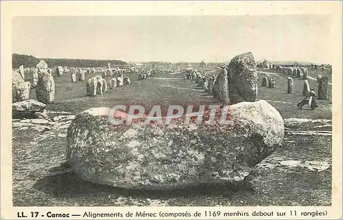 Cartes postales Carnac Alignements de Menec (Composes de 1169 Menhirs debout sur 11 Rangees