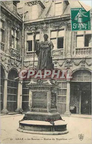 Ansichtskarte AK Lille la Bourse Statue de Napoleon 1er
