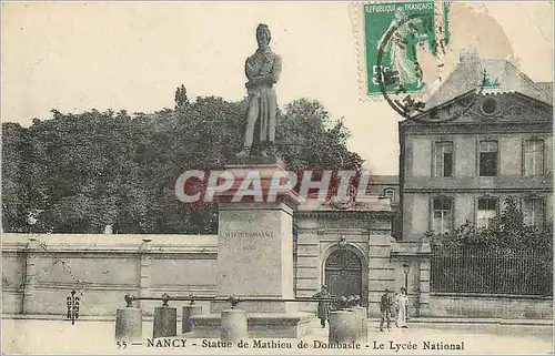 Cartes postales Nancy Statue de Mathieu de Dombasle le Lycee National