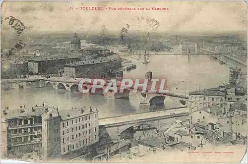 Cartes postales Toulouse vue Generale sur la Garonne