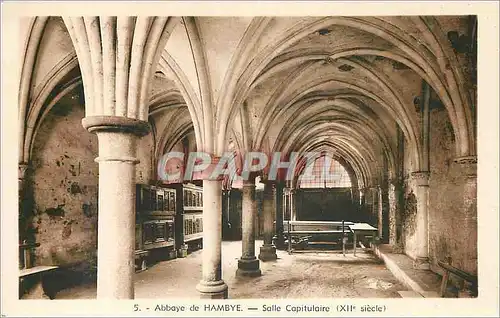 Cartes postales Abbaye de Hambye Salle Capitulaire (XIIe siecle)