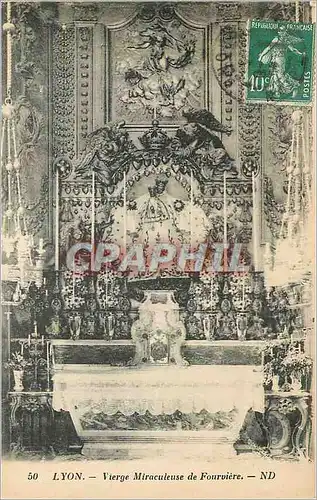 Cartes postales Lyon Vierge Miraculeuse de Fourviere
