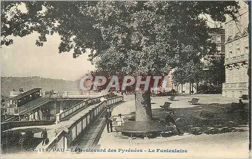 Ansichtskarte AK Pau Le Boulevard des Pyrenees Le Funiculaire